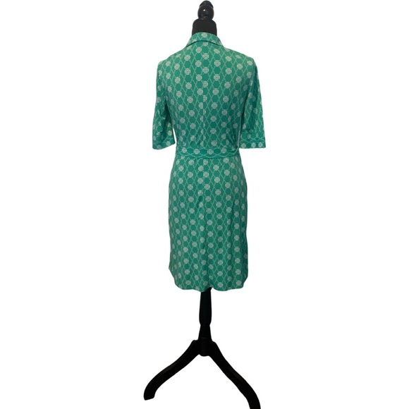 Laundry Knit Dress Green & White Collared belted Shirt Dress - Picture 4 of 8